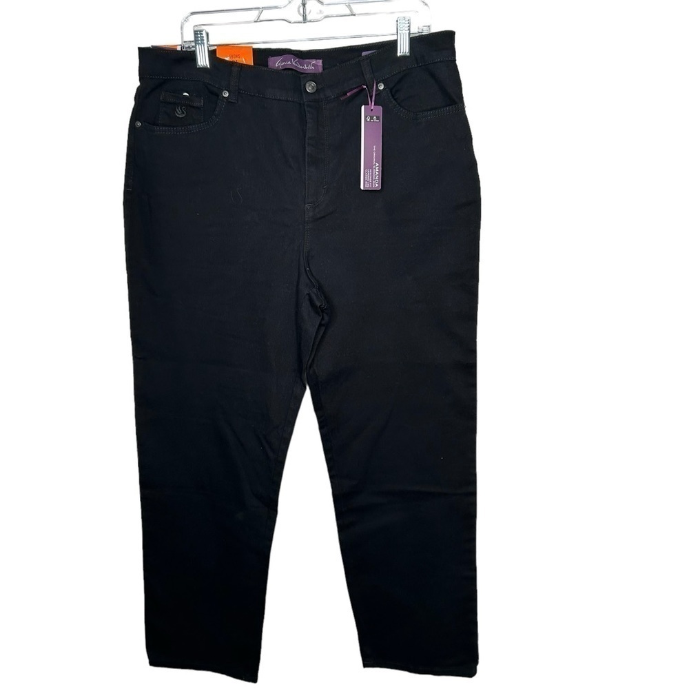 New GLORIA VANDERBILT..AMANDA..STRETCH..BLACK..SLIMMING..DENIM JEANS..16Short